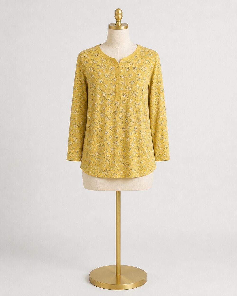 Classic Floral Henley Top